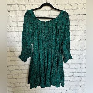 Free People Teal Long Sleeve Dress